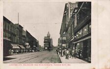 c1906 Kansas City Missouri Street View Junction Delaware Main & 9th MO Postcard picture