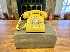 Vintage Western Electric Bell System Rotary Telephone, Bright Yellow *WORKS* picture