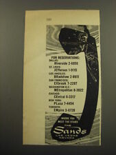 1959 The Sands Resort Las Vegas Nevada Ad - For Reservations picture