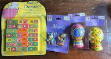 5 Vintage Easter One World Eggs, Magnets 1995 Ducky Donkey Bunny Domino's 2005 picture