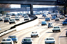 sl84 Original slide 1970 Los Angeles freeway scene cars 483a picture