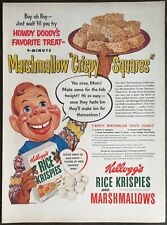Vintage 1951 Kellogg's Rice Krispies Squares Howdy Doody Full Page Ad 823 picture