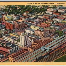 1936 Texarkana AK Aerial Bird Eye Main St Industrial Downtown Railway Depot A221 picture