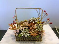 1977 Gloria Vanderbilt Brass & Enamel Flowers of the Seasons Fall Bouquet picture