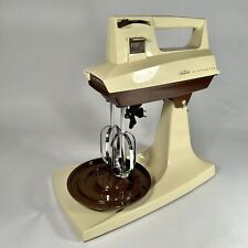 Vintage Sunbeam Mixmaster Mixer 12 Speed Tested WORKS Almond Brown Beaters Cord picture
