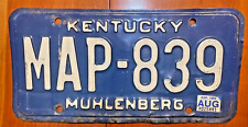 WOW VTG MUHLENBERG COUNTY * PARADISE * Kentucky License Plate JOHN PRINE COUNTRY picture
