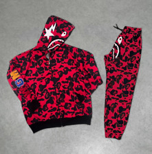 Embroidered Bape Tracksuit Set - Red picture