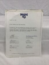 Disneyland Clock Shop Record Sales Letter 6 Signatures Rare John Cora tn1-2 picture