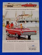 1963 FORD THUNDERBIRD V-8 CONVERTIBLE ORIGINAL COLOR PRINT AD  picture