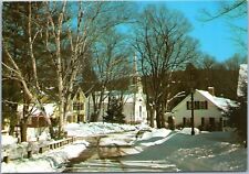 Village of Grafton with church - winter scene postcard picture