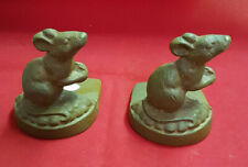 Abbott Collection. Pair of Cast Iron Mouse Doorstops. Complete with Sticker. NEW picture