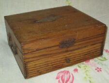 Antique 18-19th C Oak DOCUMENT BOX Finger Jointed Joint w Drawer Dry Old Wood picture
