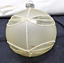 Vintage Hand Blown Iridescent & Frosted Glass Ball Christmas Ornament 4