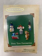 Five Tiny Favorites 2002 Mouse Soldier Bear Train Snowman-5 Hallmark Ornaments picture