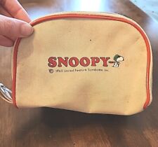 Vtg 1965 Snoopy Keep 'Em Flying Bag Toiletry Travel Cosmetic Zipper Pouch Peanut picture