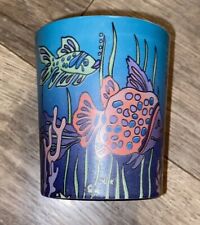 PartyLite Ocean Themed Votive Candle Holders 1- Glass Underwater Scene 2 3/4x2” picture