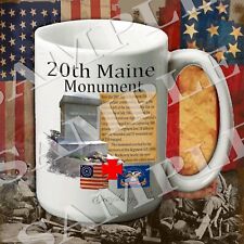 20th Maine Monument Gettysburg 15-ounce American Civil War themed coffee mug/cup picture