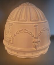 Antique Vintage Deco Embossed White Glass Ceiling Light Shade 20s-30s picture