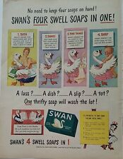 1938 Swan soap redhead bathing stork Four swell soaps in one vintage ad picture