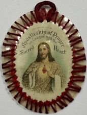 Apostleship of Prayer Sacred Heart of Jesus, Antique 1915 Badge Scapular w/Medal picture