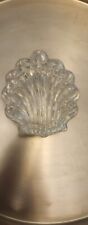 Vintage Crystal Collectible Small Shell Shaped Trinket Dish with Lid picture