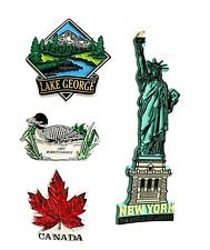 Vintage Souvenir Fridge Magnets New York, Canada, Lake Winnipesaukee Lake George picture