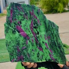 2.98LB Natural green Ruby zoisite (anylite) slice crystal slab sample Healing picture