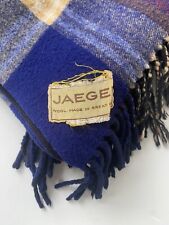 Vintage Jaeger Plaid Wool Blanket 62”x 56” Great Britain picture