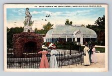 Toledo OH-Ohio, Opitz Fountain And Conservatory, Antique Vintage c1919 Postcard picture