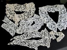 Lot of 7 Antique Brussels Lace Collars, Large and Smaller Collars picture