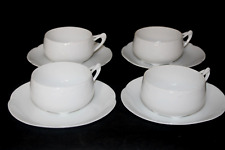 Vintage 4 White Hutschenreuther JHR Bavaria Alice Tea Coffee Cups Saucers picture