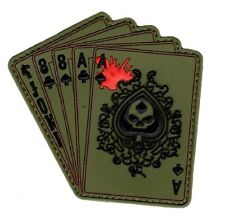 Dead Man's Hand Aces Full of 8's Spade 3D PVC Rubber Hook PVC Patch (PV6)  picture