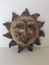 VINTAGE WHIMSICAL HANDMADE POTTERY SUN STAR FACE ART - SIGNED BY ARTIST - picture