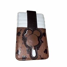 Official Disney Mickey Large Genuine Leather Wallet Credit Card Holder Park Pass picture