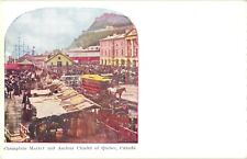 Bustling Scene, Champlain Market And Ancient Citadel Of Quebec, Canada Postcard picture