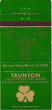 Tauton Co-Operative Bank Serving Since March 17, 1880 Vintage Matchbook Cover picture