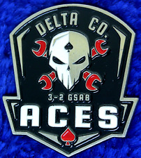 US Army Delta Co 3-2 GSAB Aces General Support Aviation BN Challenge Coin PT-19 picture