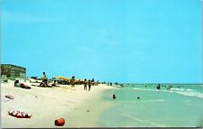 Vintage 1950's People Swimming at Miracle Strip Beach Florida FL Postcard picture