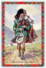 Scotland Kilt Bagpipes Postcard Highlander Piper The Skirl O The Pipes c1910's picture