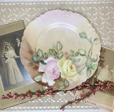 Antique Late 1800's-Early 1900's Haviland Limoges Hand Painted Rose Plate 8.75 picture