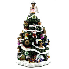 Danbury Mint Yorkie Dog Christmas Tree Figurine Yorkshire Musical Lighted RARE picture