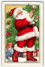1938 Christmas Tree Santa Claus Decorated Havensville Sabetha Kansas KS Postcard picture