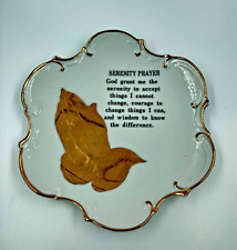 Vintage Norcrest Fine China Plate Serenity Prayer Praying Hands Wall Decoration picture