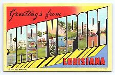 Postcard Greetings From Shreveport Louisiana Large Letter Curt Teich picture