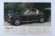 1973 Porsche Targa Vintage Centerfold That's It Original Print Ad-16 x 11