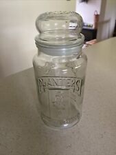 Planters Glass Jar Canister  Vintage 75th Anniversary Mr. Peanut 1981 8” Lidded picture