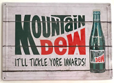 Mountain Dew Licensed Vintage Novelty Hem Wrapped Embossed Sign 17