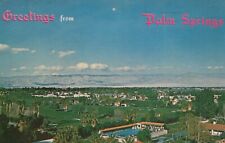Palm Springs California Panorama Desert Resort Posted Vintage Chrome Post Card picture