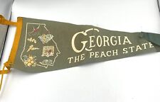 Vintage Early Georgia “the Peach State” Felt Graphic Pennant picture