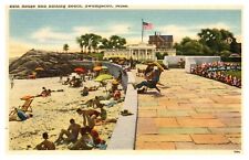 Swampscott Massachusetts MA Bath House & Bathing Beach Linen Postcard picture